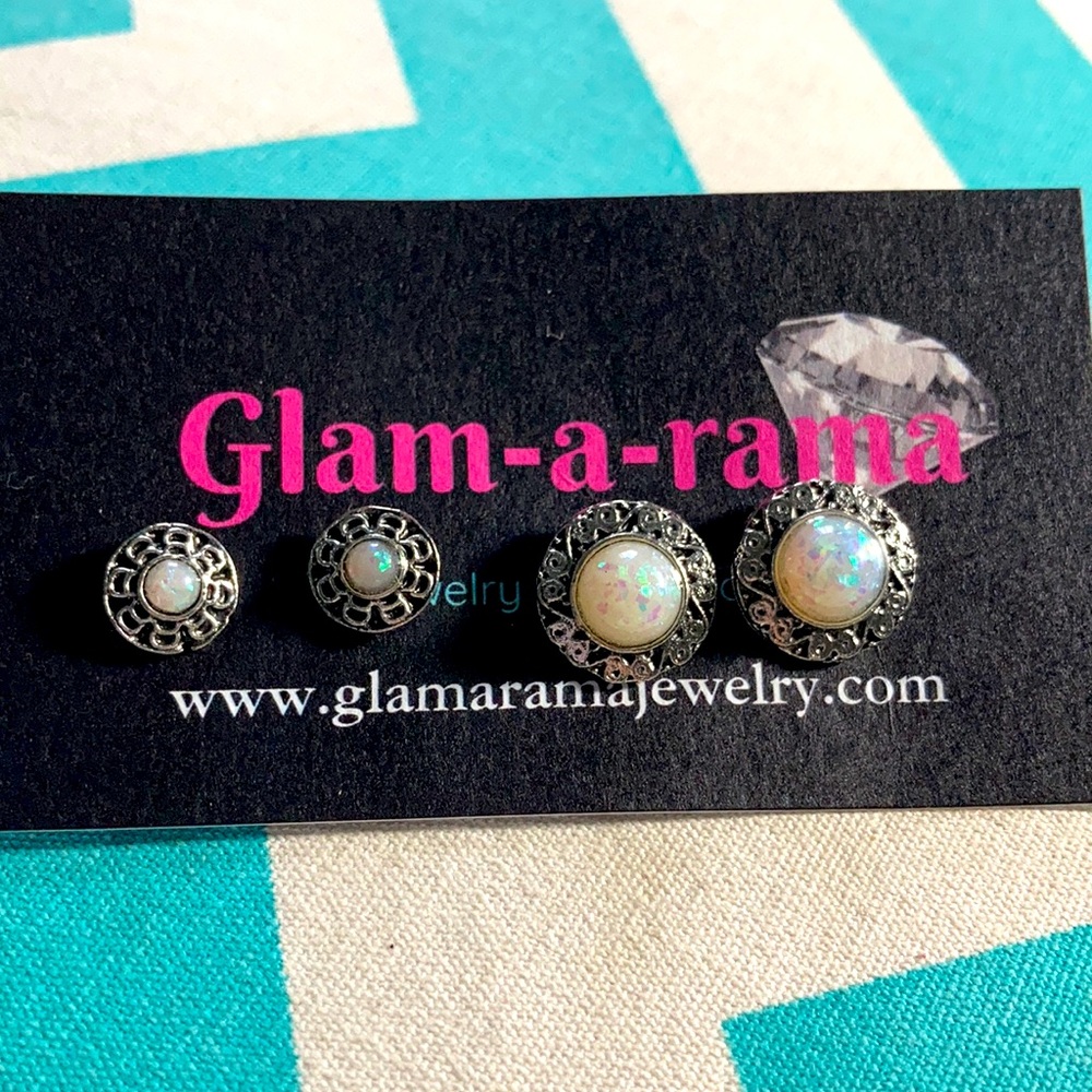 Antique Style Opal Like Earring set